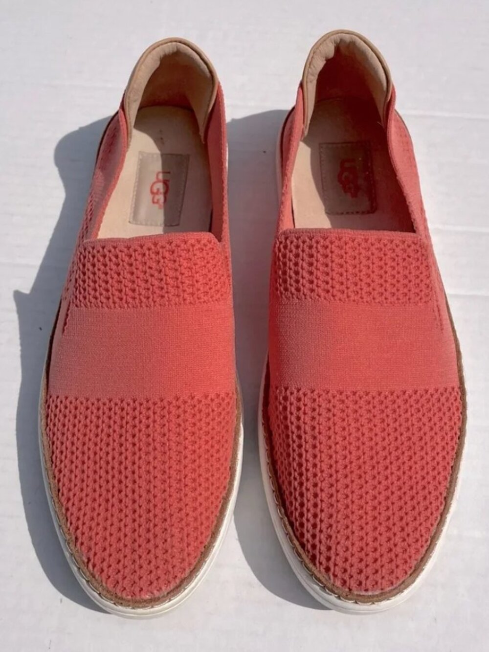 Ugg Sammy Slip On Comfort Knit Sneakers Coral Women's Size 8 Preppy